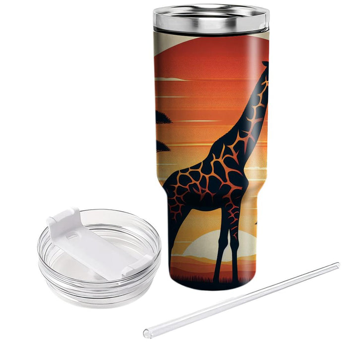 Wild Giraffe Neck Stretch  Decorative Tumblers