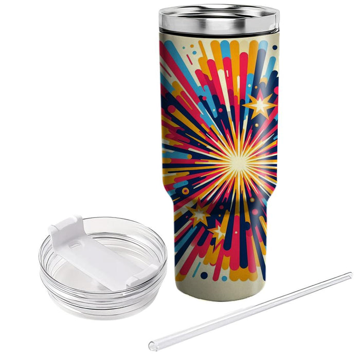 Vivid Retro Starburst  Travel Tumblers