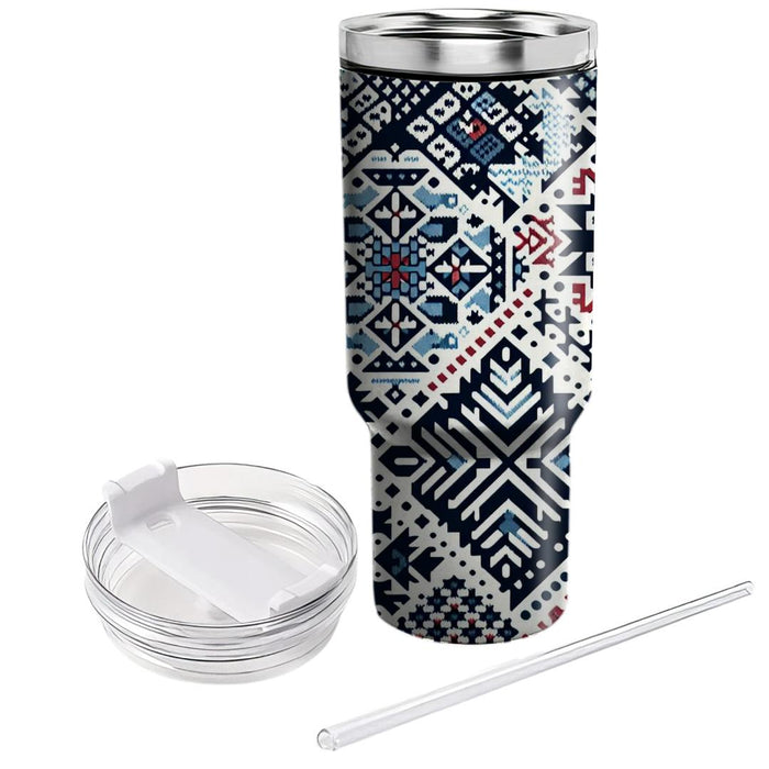 Winter Nordic Knit Tumblers With Lids