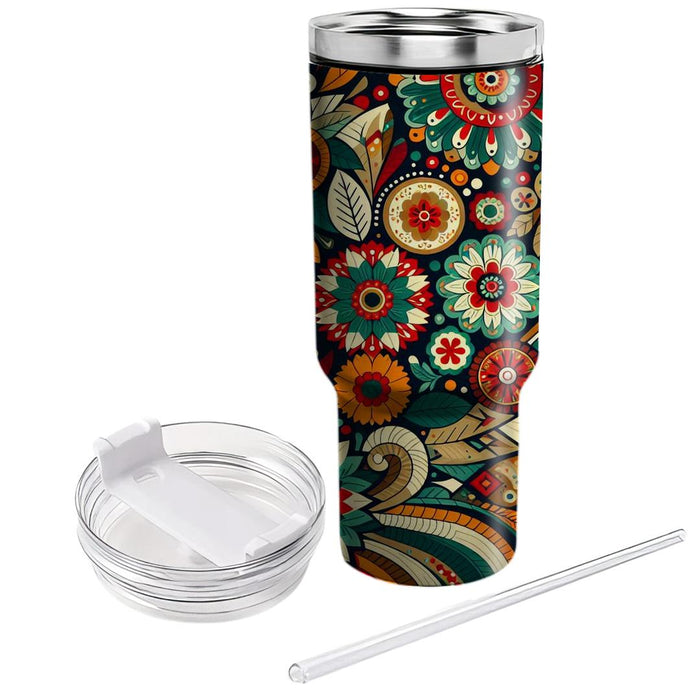 Vibrant Folk Art Patterns  Tumbler Cups