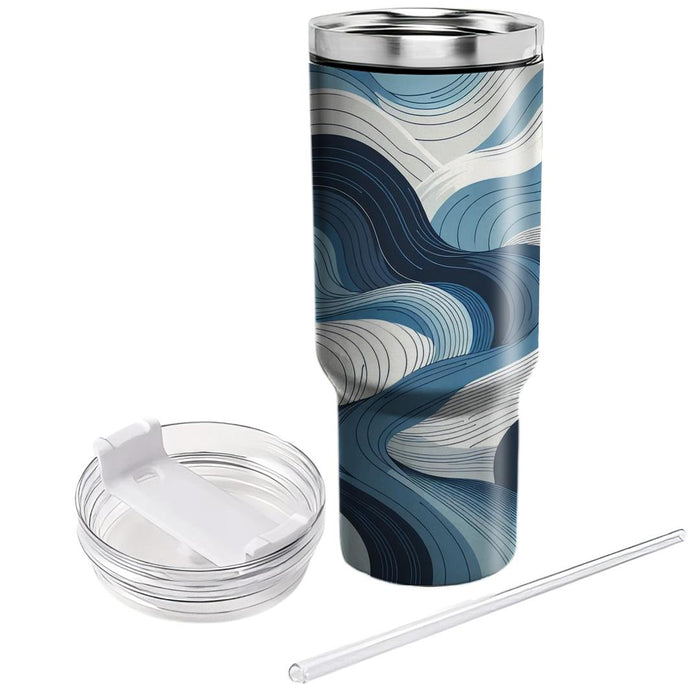 Abstract Linear Flow  Tumblers With Lids