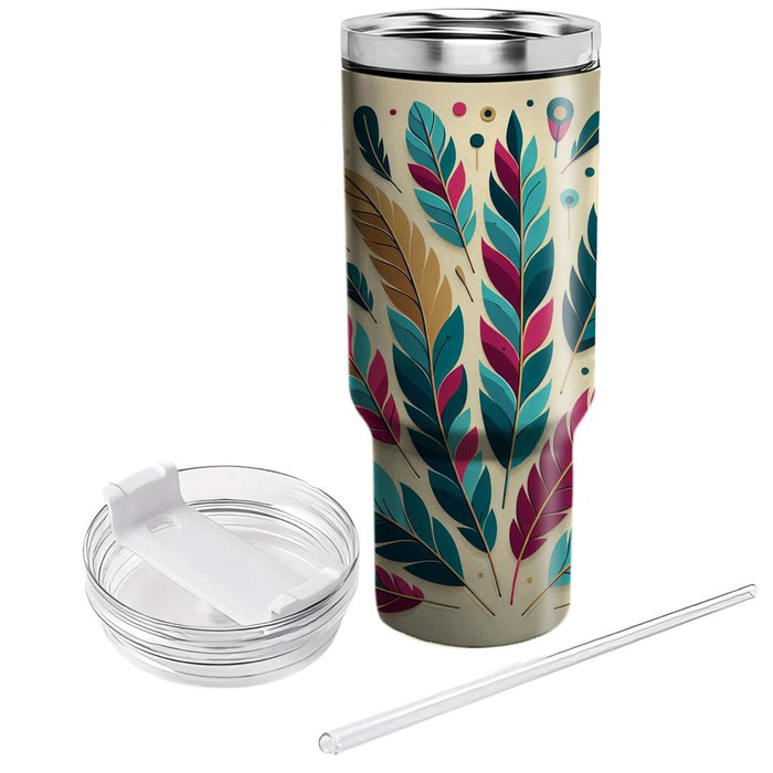 Vibrant Feathered  Travel Tumblers