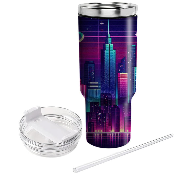 Synth Cityscape  Tumbler Cups