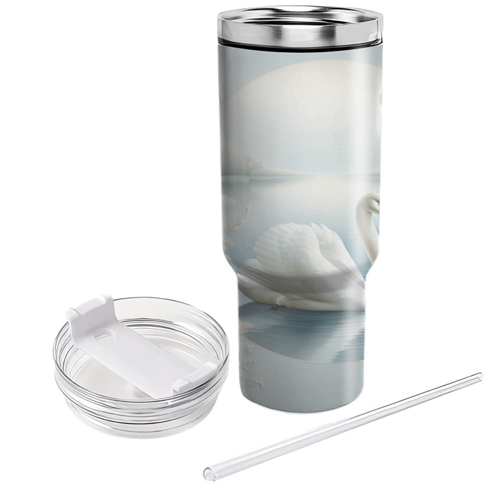 Serene Swan Gliding  Tumblers With Lids