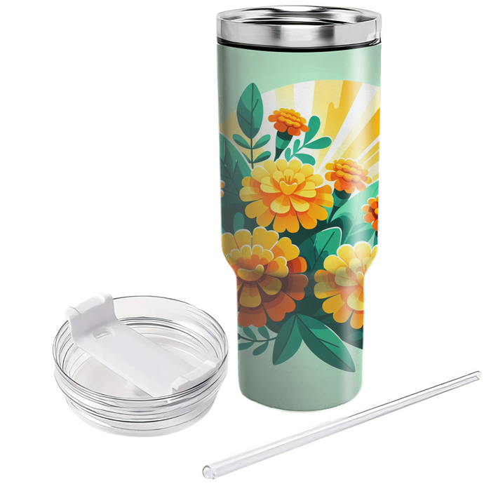 Sunny Marigold Delight  Tumblers With Lids