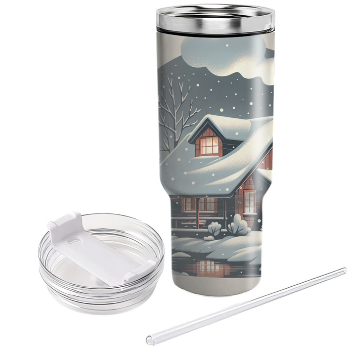 Winter Cottage  Travel Tumblers