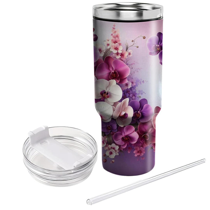 Artistic Orchid Symphony  Unique Tumblers