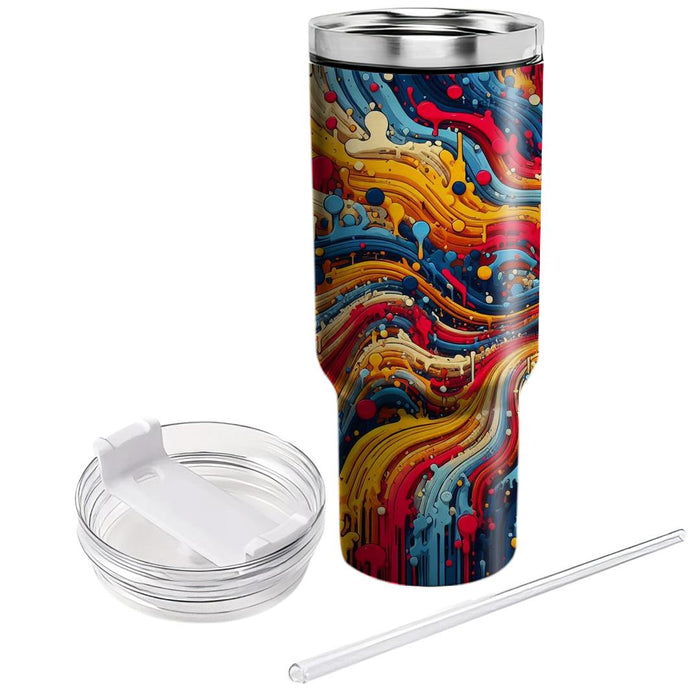 Artistic Paint Drip  Decorative Tumblers