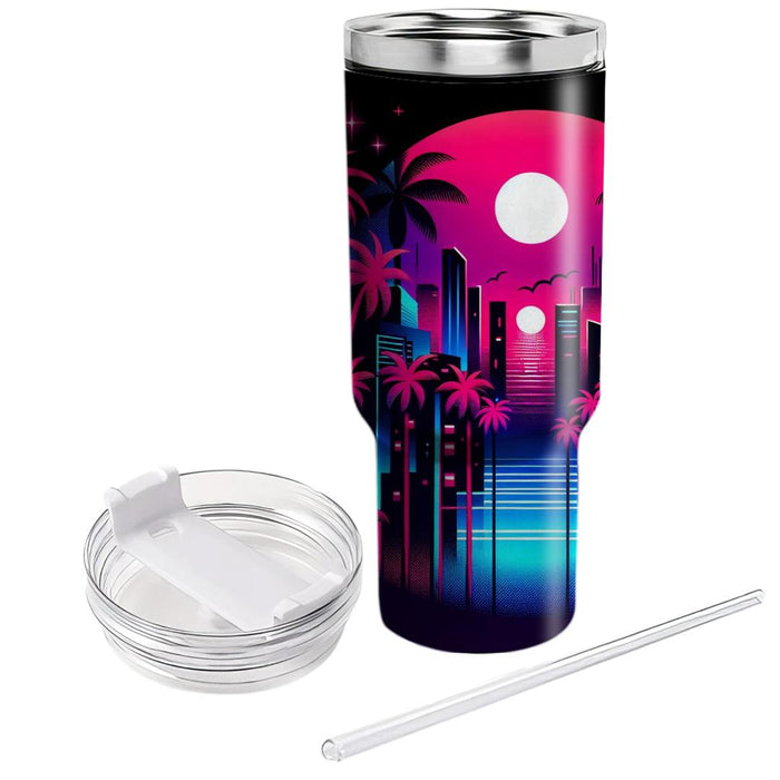 Bright Miami Nights  Tumblers With Lids