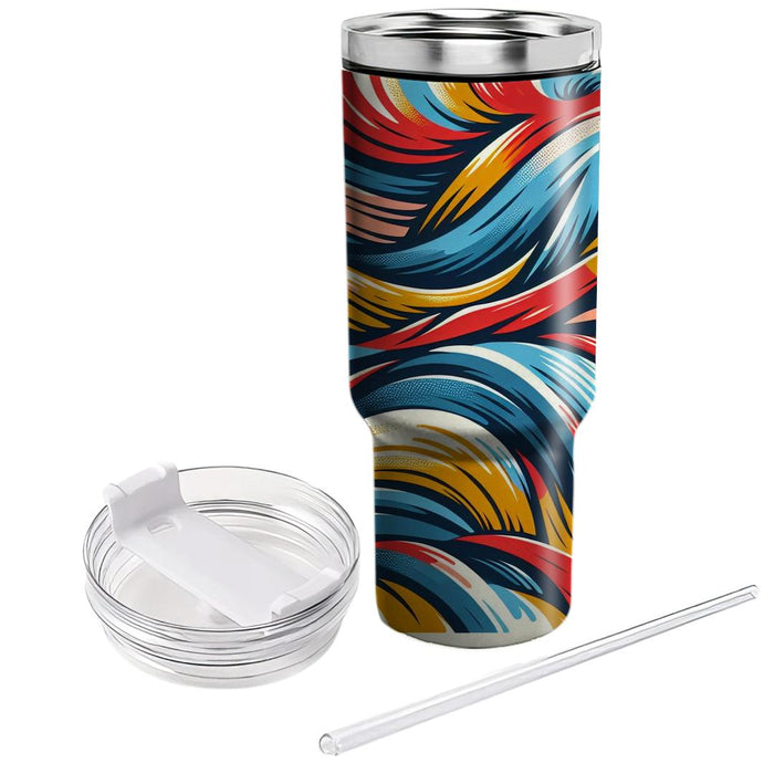 Vibrant Brush Stroke Design  Custom Tumblers