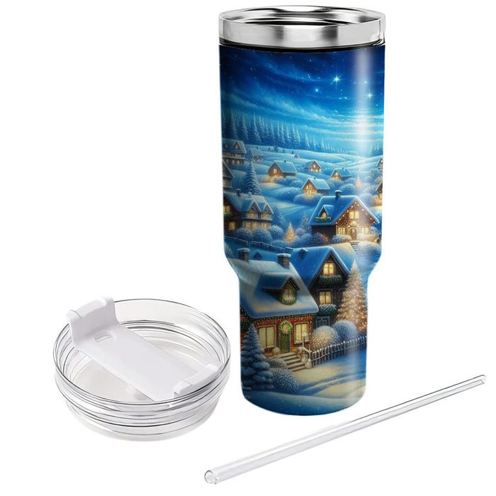 Winter Snowy Village Scene  Custom Tumblers