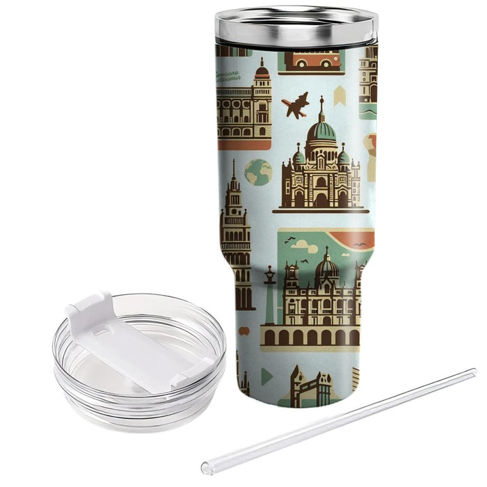 Vintage Travel Postcards  Insulated Tumblers