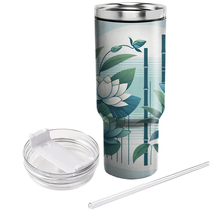 Zen Floral Medley  Tumblers With Lids