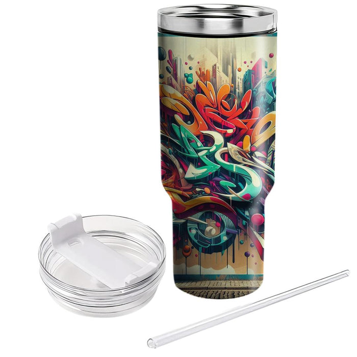 Vivid Graffiti Street  Custom Tumblers