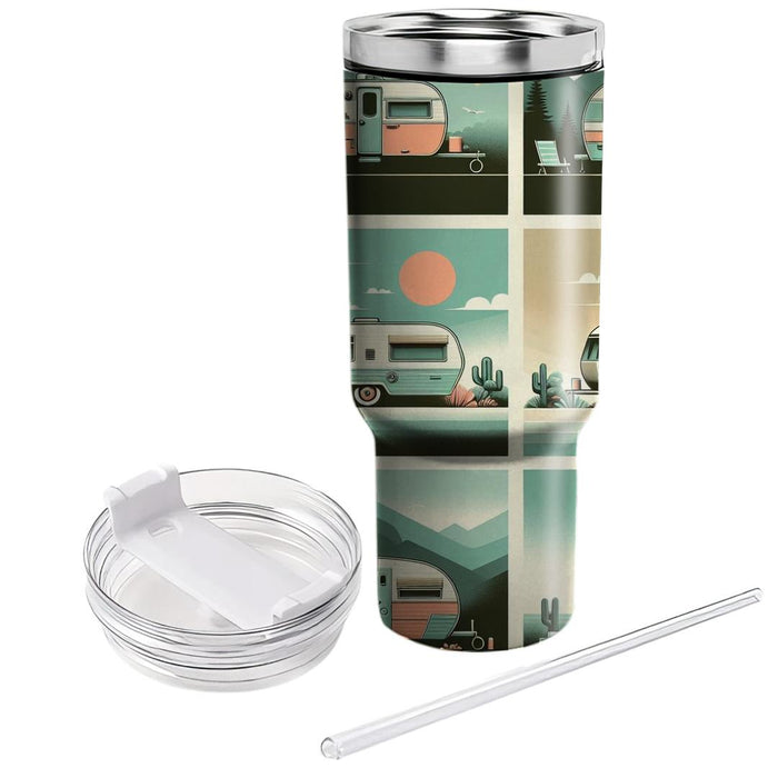 Vintage Caravan  Tumbler Cups