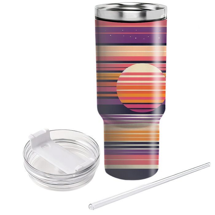 Retro Striped Sunset Unique Tumblers