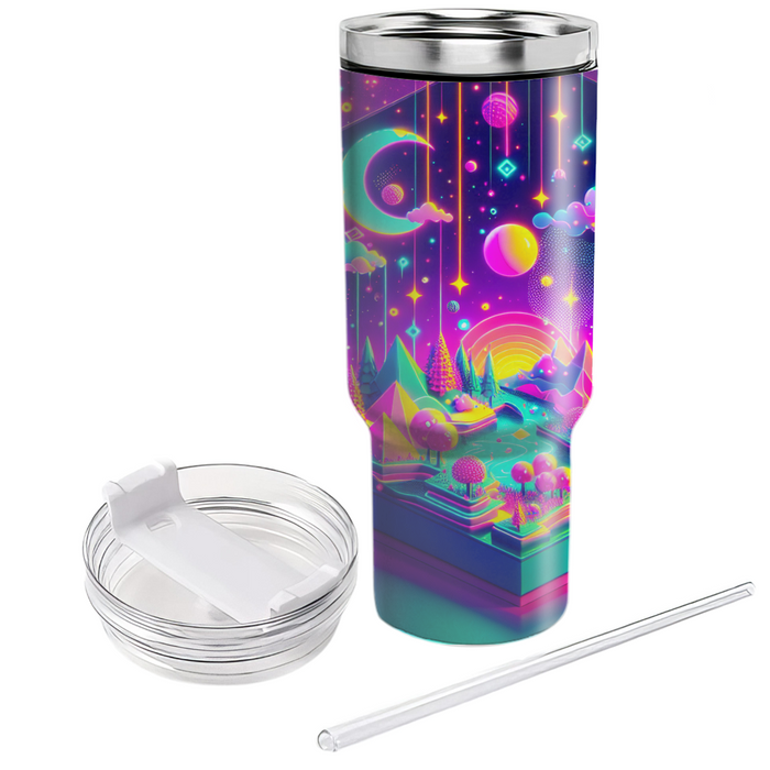 Neon Dreamscapes Insulated Tumblers