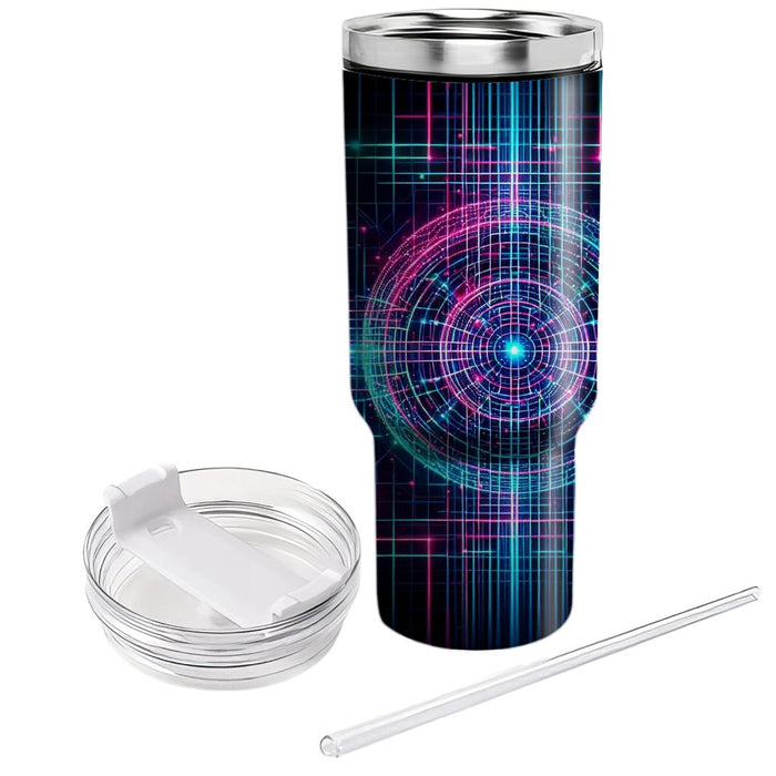 Retro Laser Grid  Personalized Tumblers