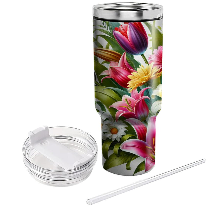 Vibrant Floral Garden  Unique Tumblers