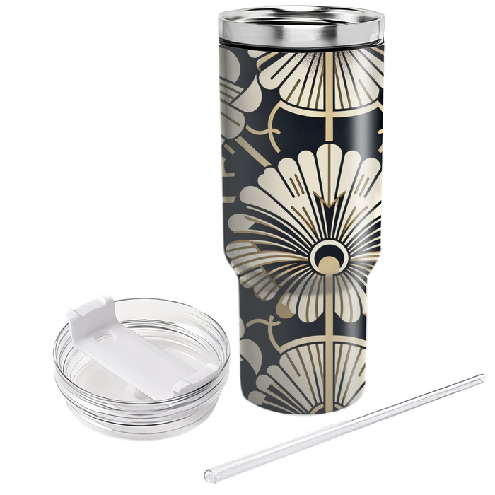 Art Deco Fan Pattern Tumbler Cups