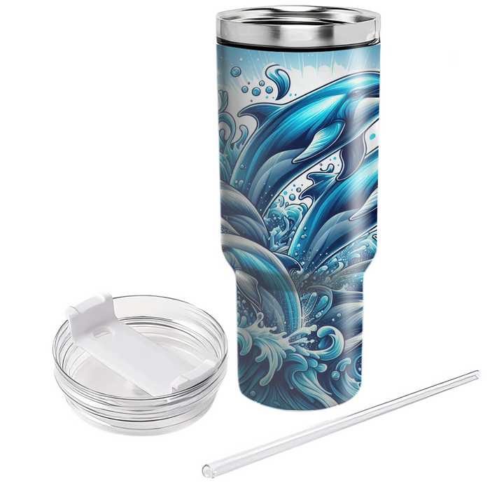 Charming Dolphin Splash  Tumblers For Gifts