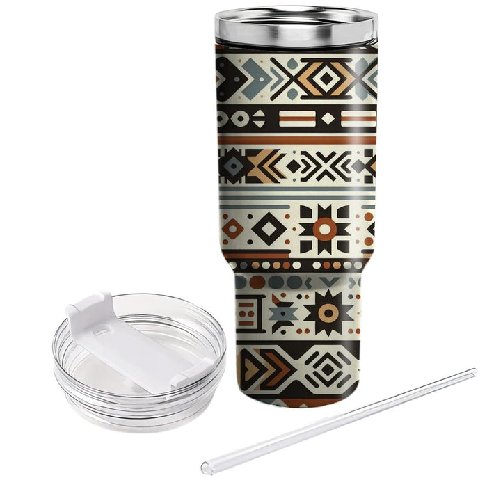 Tribal Pattern Fusion  Travel Tumblers