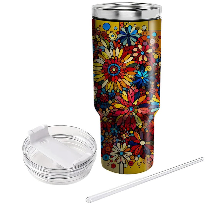 Retro Floral Mosaic  Decorative Tumblers