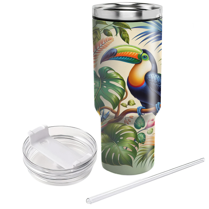 Vibrant Tropical Toucan  Personalized Tumblers