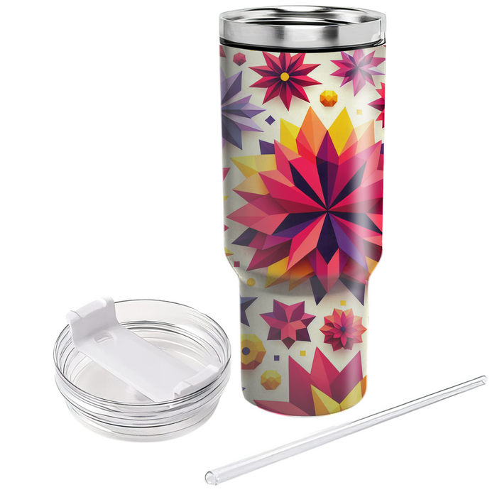 Polygonal Flower Burst  Tumbler Cups