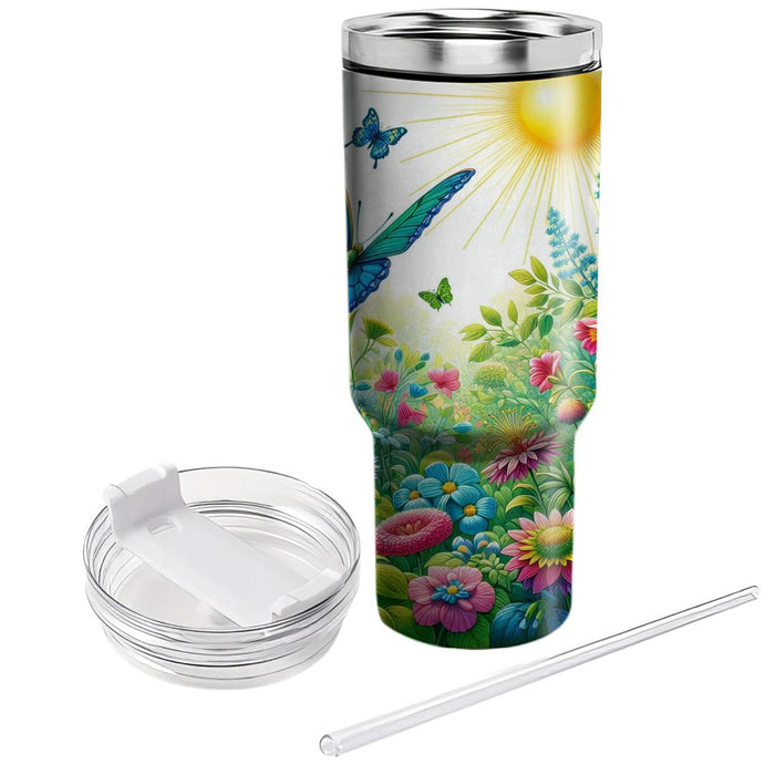 Floral Butterfly Embrace  Decorative Tumblers