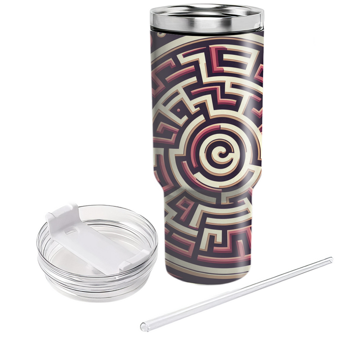 Intricate Spiral Maze Decorative Tumblers