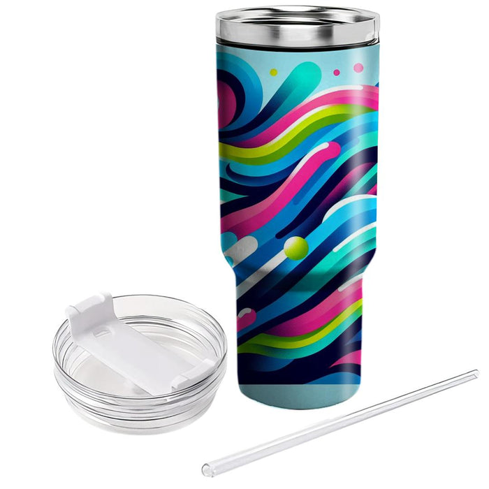 Retro Neon Waves  Unique Tumblers