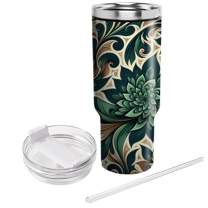 Fractal Leaf Motif  Insulated Tumblers