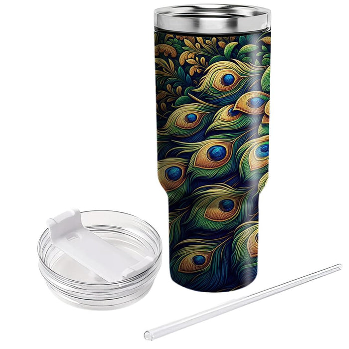 Vivid Peacock Plumage  Decorative Tumblers