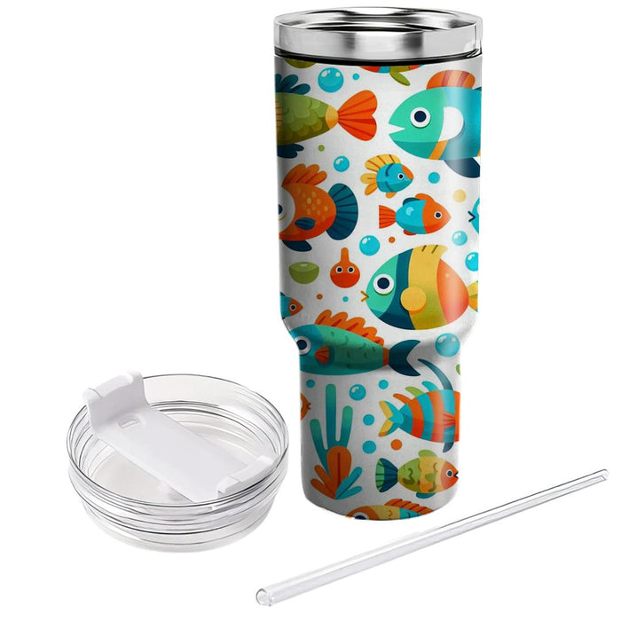 Funky Fish Pattern  Insulated Tumblers