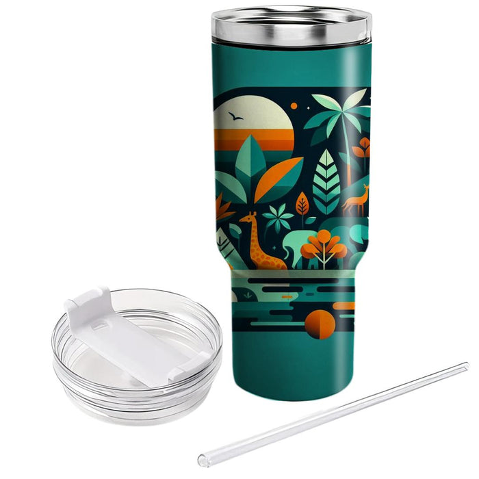 Bold Geometric Jungle  Insulated Tumblers