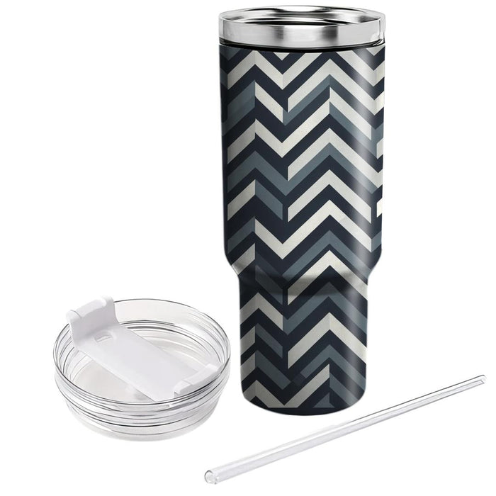 Slate Zigzag Chevron  Personalized Tumblers