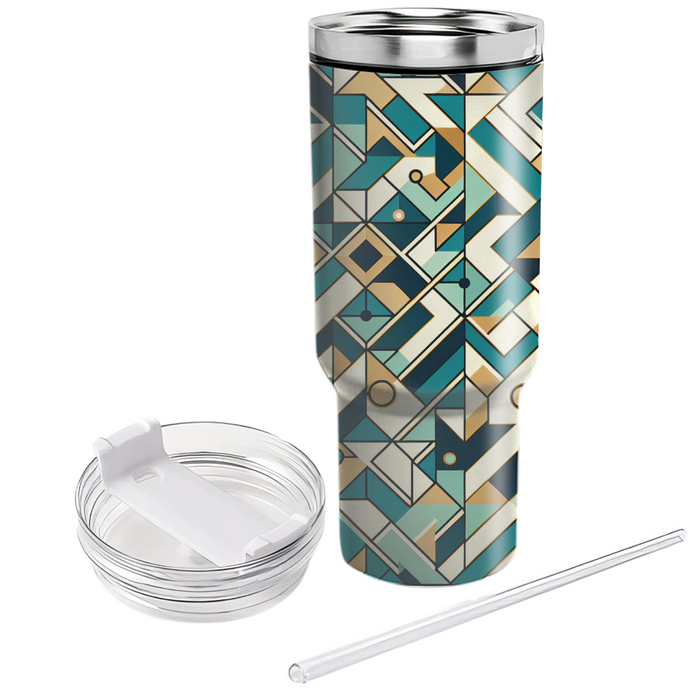 Triangular Mosaic Delight  Decorative Tumblers