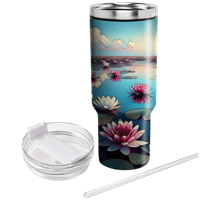 Whimsical Water Lily  Tumbler Cups