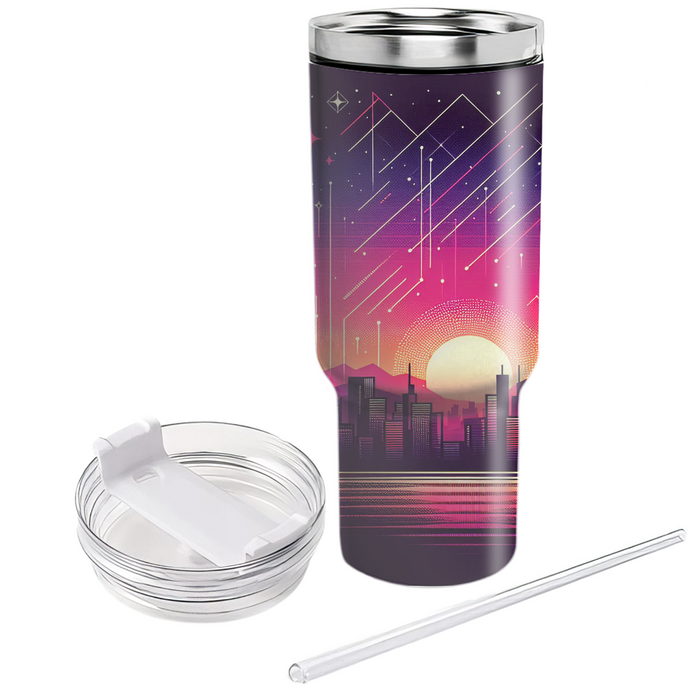 Synth Sunset  Tumblers With Lids