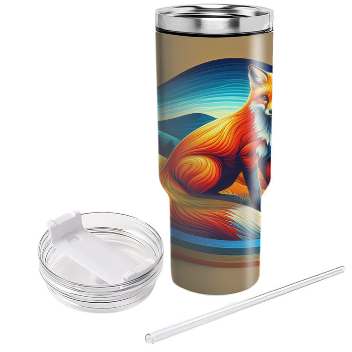 Adventurous Fox On A Hill  Decorative Tumblers