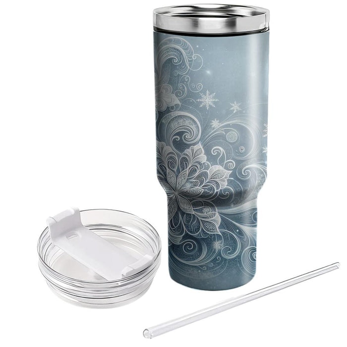 Winter's Blue Whisper  Travel Tumblers