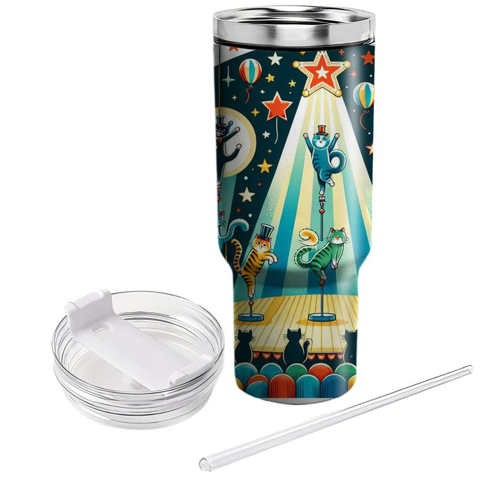 Whimsical Cat Circus  Decorative Tumblers