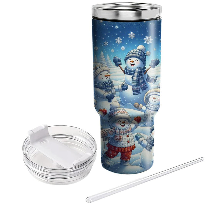 Winter Snowman Family  Travel Tumblers