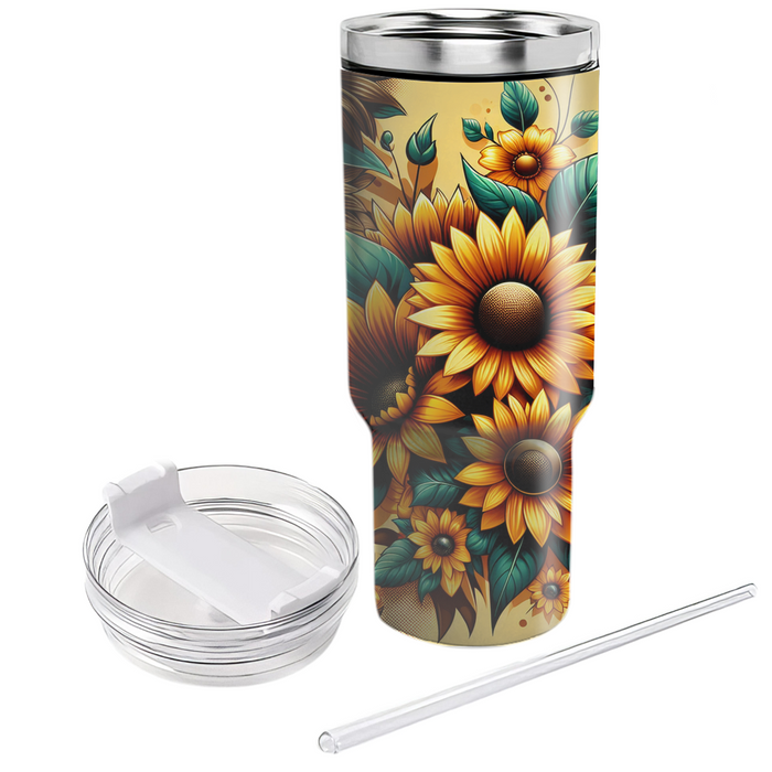 Bold Sunflower Burst  Custom Tumblers