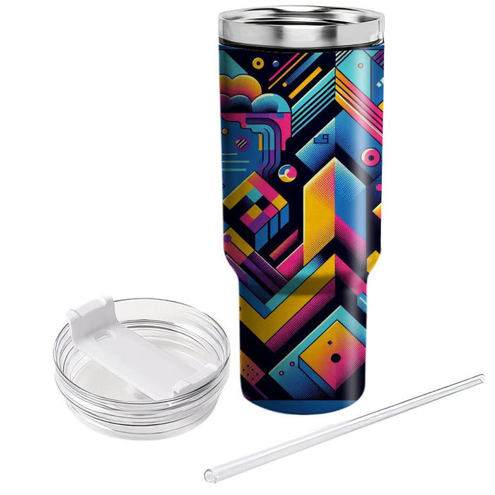 Geometric Retro Wave  Personalized Tumblers