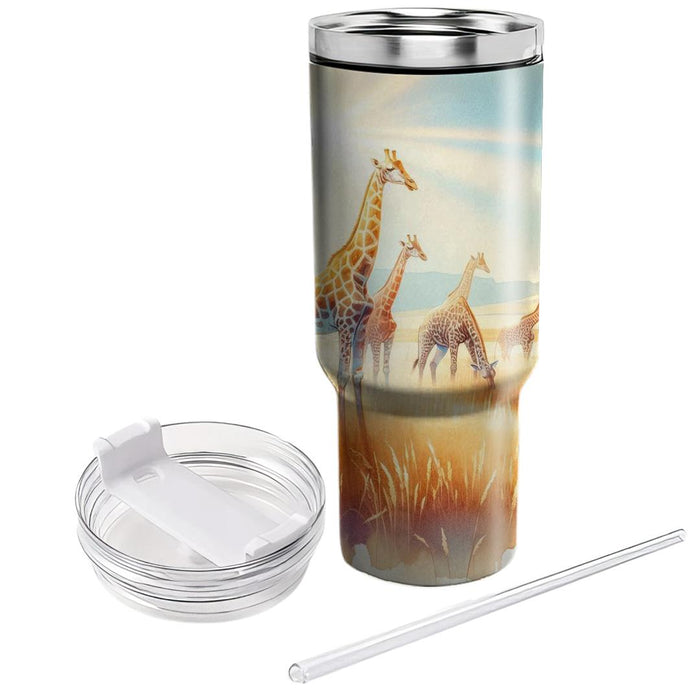 Gentle Giraffe Meadow  Decorative Tumblers