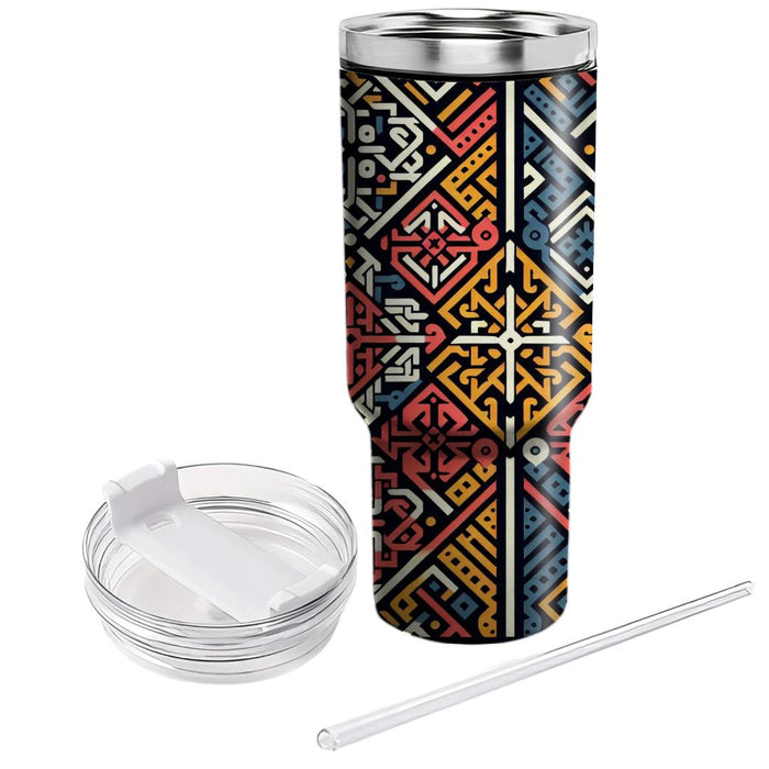 Vibrant Ethnic Lattice  Insulated Tumblers