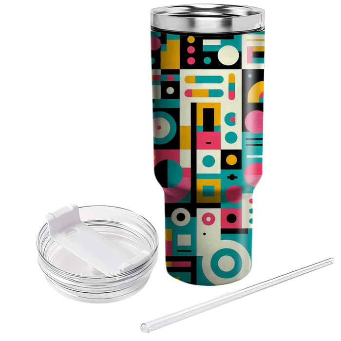 Funky Retro Mod Shapes  Personalized Tumblers