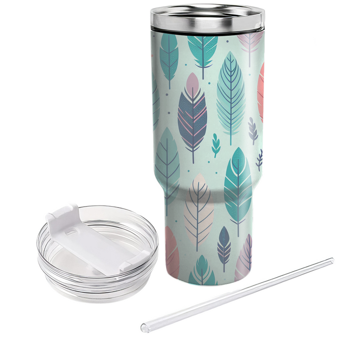 Whimsical Feather Burst  Unique Tumblers